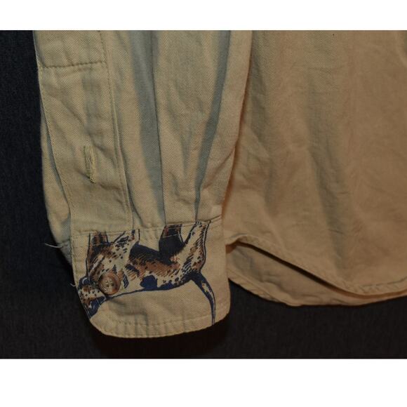 VINTAGE Ivory Coast Button Up Men's Small Work Shirt Hunting Dog USA Made Long - Picture 4 of 9